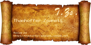 Thanhoffer Zsanett névjegykártya