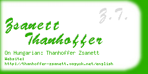 zsanett thanhoffer business card